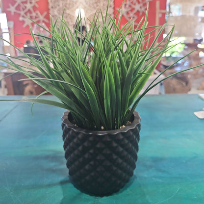 Faux Liriope Potted Plant
