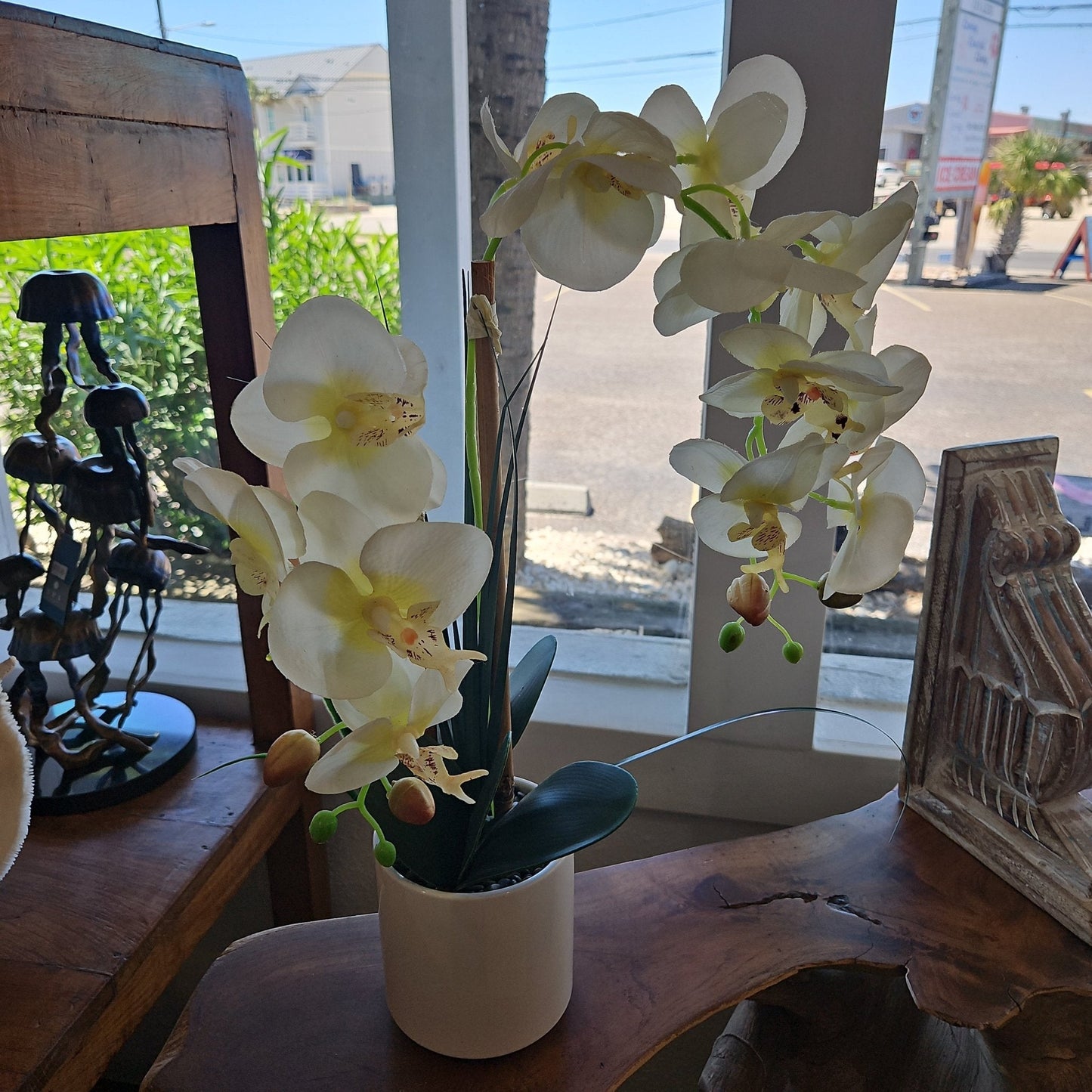 Faux Orchid Potted Plant