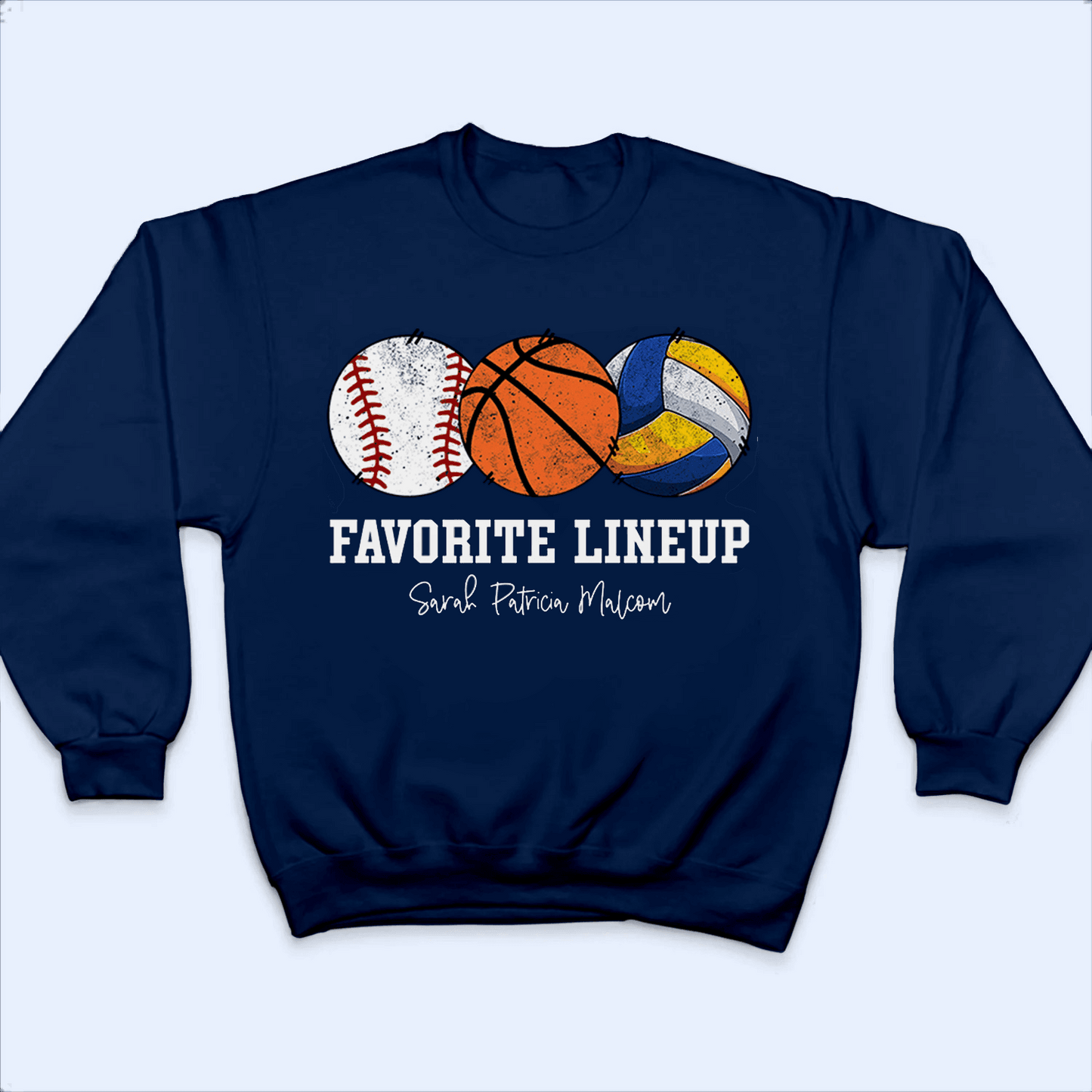 Favorite Lineup - Baseball/Softball - Personalized Custom T Shirt - Gift for Grandma/Nana/Mimi, Mom, Wife, Grandparent