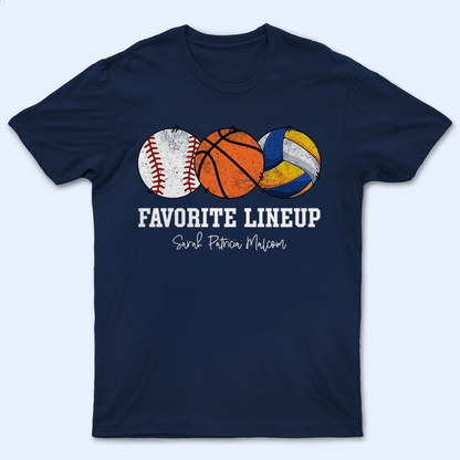 Favorite Lineup - Baseball/Softball - Personalized Custom T Shirt - Gift for Grandma/Nana/Mimi, Mom, Wife, Grandparent
