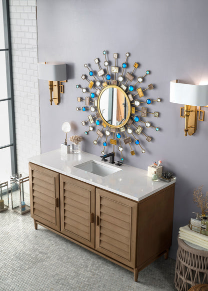Portland 60" Single Vanity Cabinet, Whitewashed Walnut