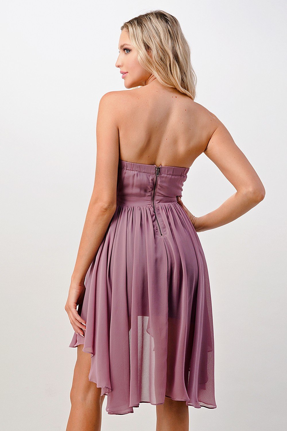 Strapless Lace-Up High-Low Dress | Apparel | Kitchen + Metal