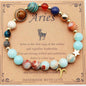 Twelve Constellations Bracelets - Natural Stone Beaded Bracelets with Eight Planet Designs