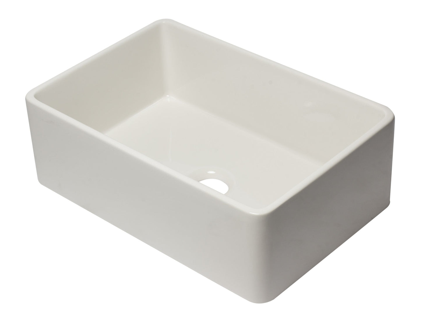 ALFI brand AB3020SB 30 inch Biscuit Reversible Single Fireclay Farmhouse Kitchen Sink