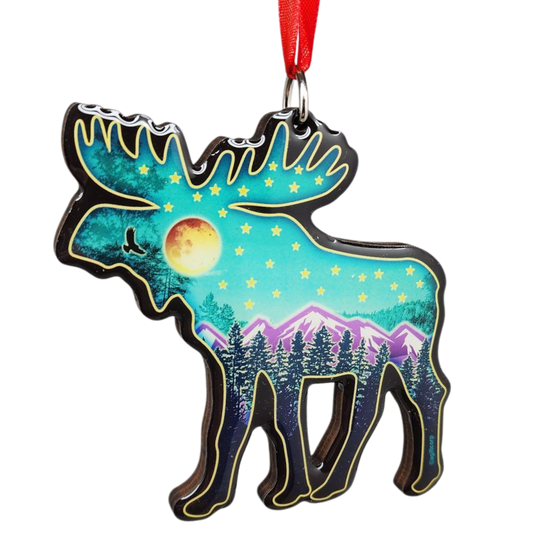 Vermont Nightfall Moose Ornament