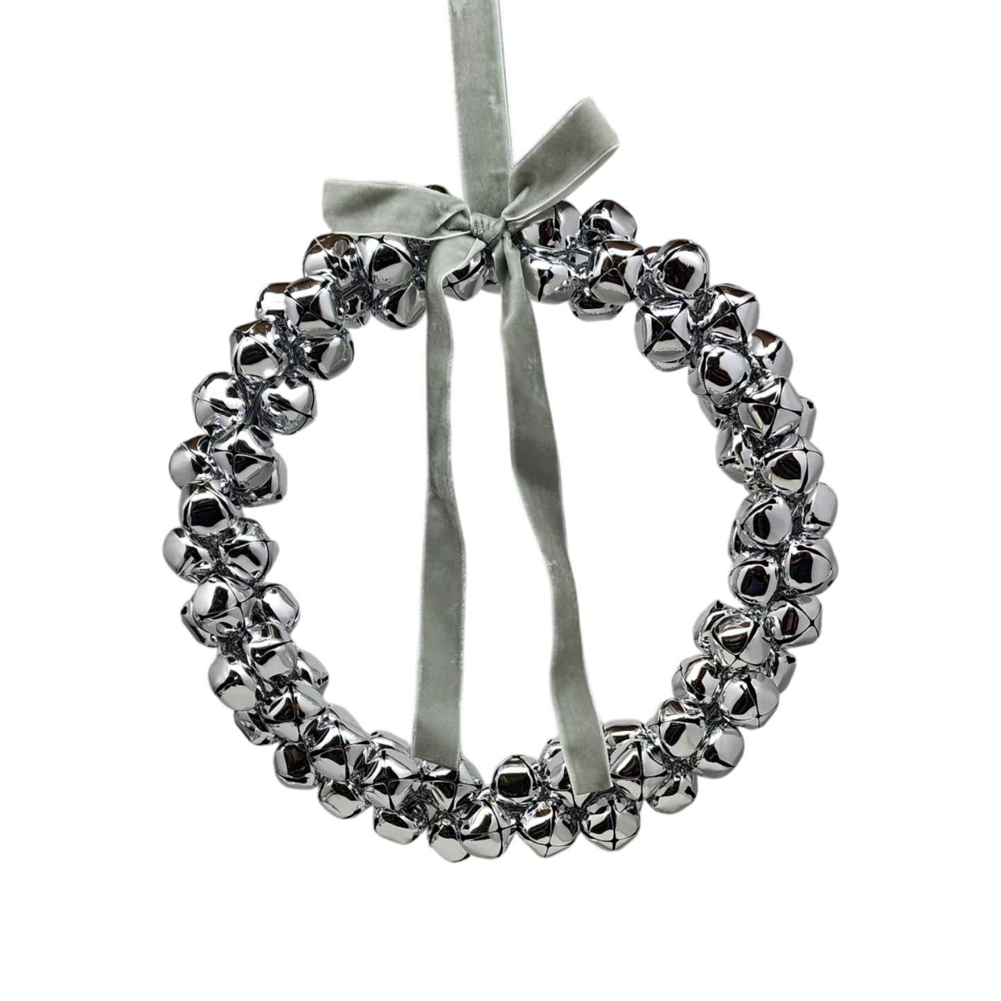Silver Bell Wreath Ornament - 10 Inch