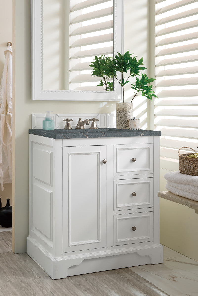 De Soto 30" Single Vanity Cabinet, Bright White