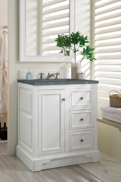 De Soto 30" Single Vanity Cabinet, Bright White
