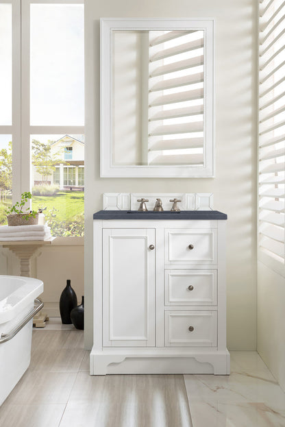 De Soto 30" Single Vanity Cabinet, Bright White