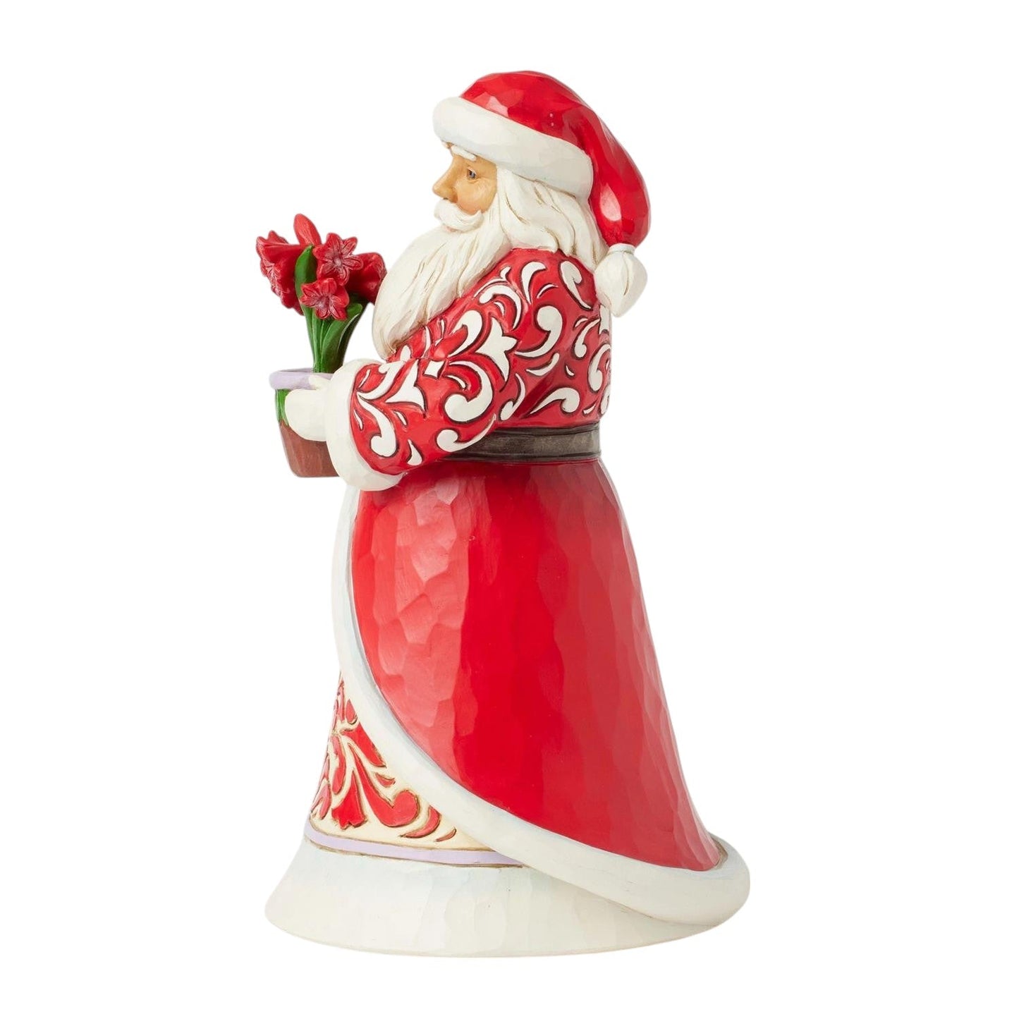 Blooms Of The Season Santa Figurine