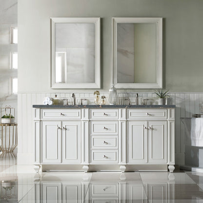 Bristol 72" Double Vanity Cabinet, Bright White