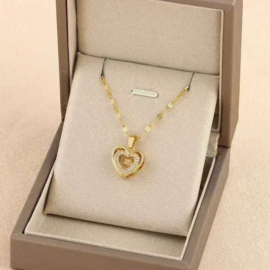 LuxeJewels™ – Double Layer Love Necklace (Titanium Steel)