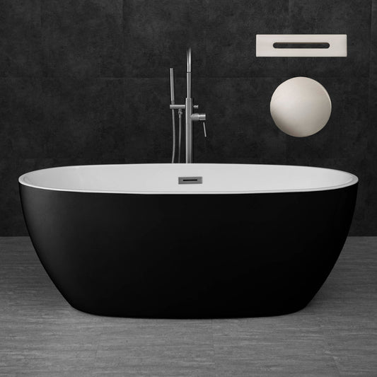 WOODBRIDGE 59" Acrylic Freestanding Bathtub Contemporary Soaking Tub