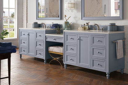 Copper Cove Encore 122" Double Vanity Set, Silver Gray