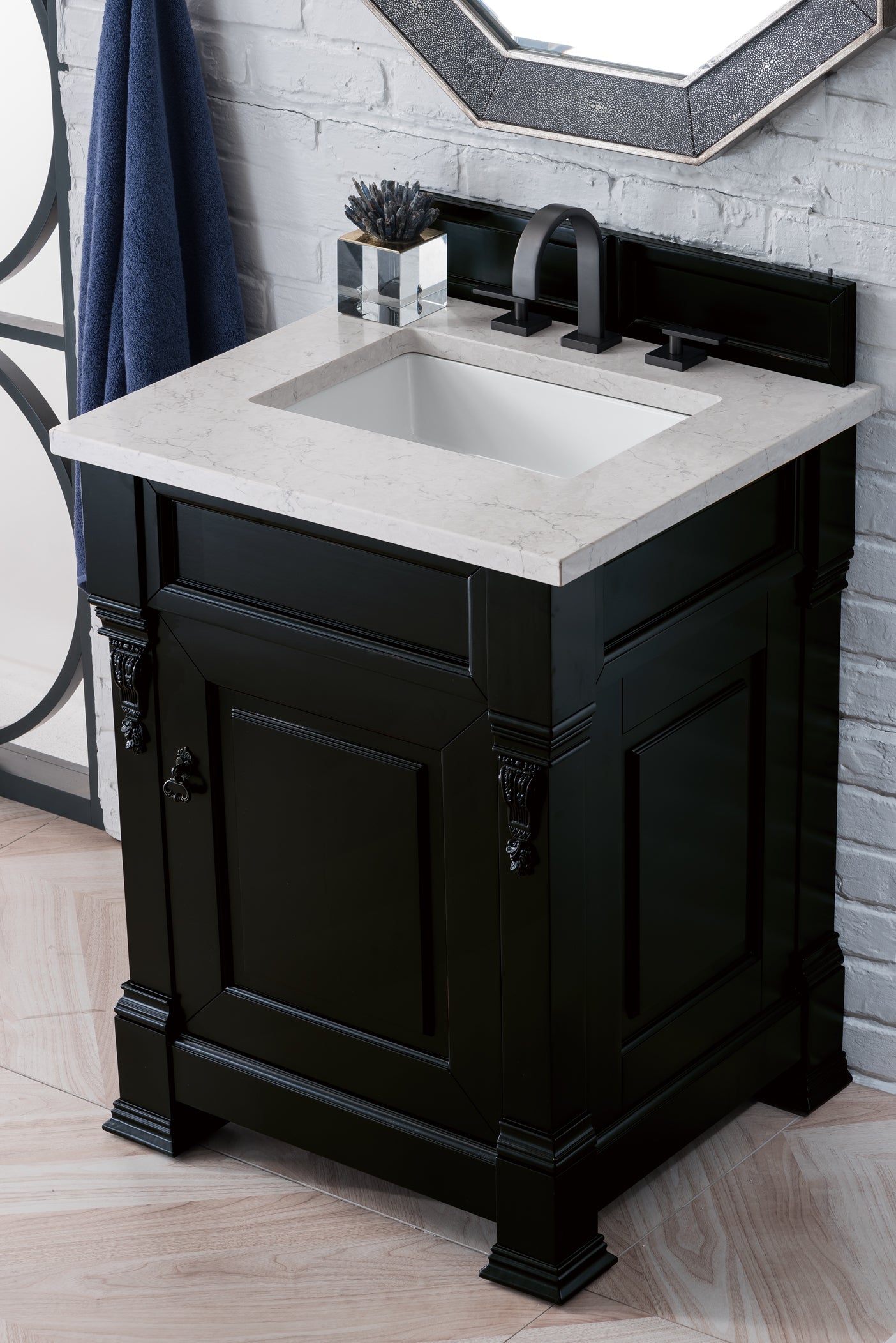 Brookfield 26" Single Vanity Cabinet, Antique Black