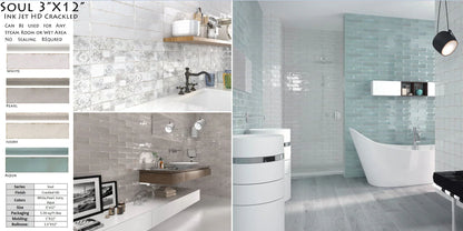 Soul Crackled Print Subway Tile