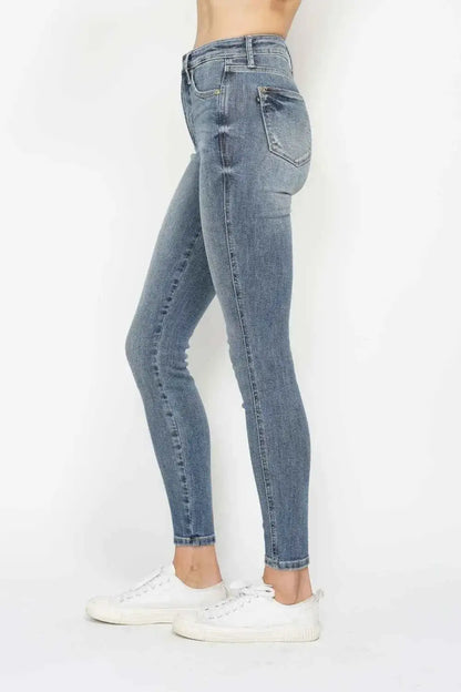 Tummy Control Contrast Wash Skinny Jeans