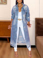 Long Denim Jacket with Long Sleeves