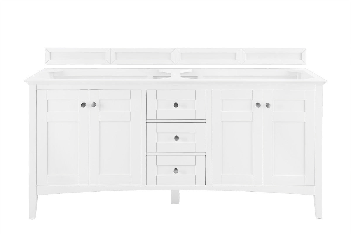 Palisades 72" Double Vanity Cabinet, Bright White