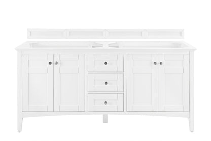 Palisades 72" Double Vanity Cabinet, Bright White