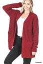 Zenana Popcorn Sweater Cardigan with Pockets - Stylish & Cozy Long Sleeve Outerwear