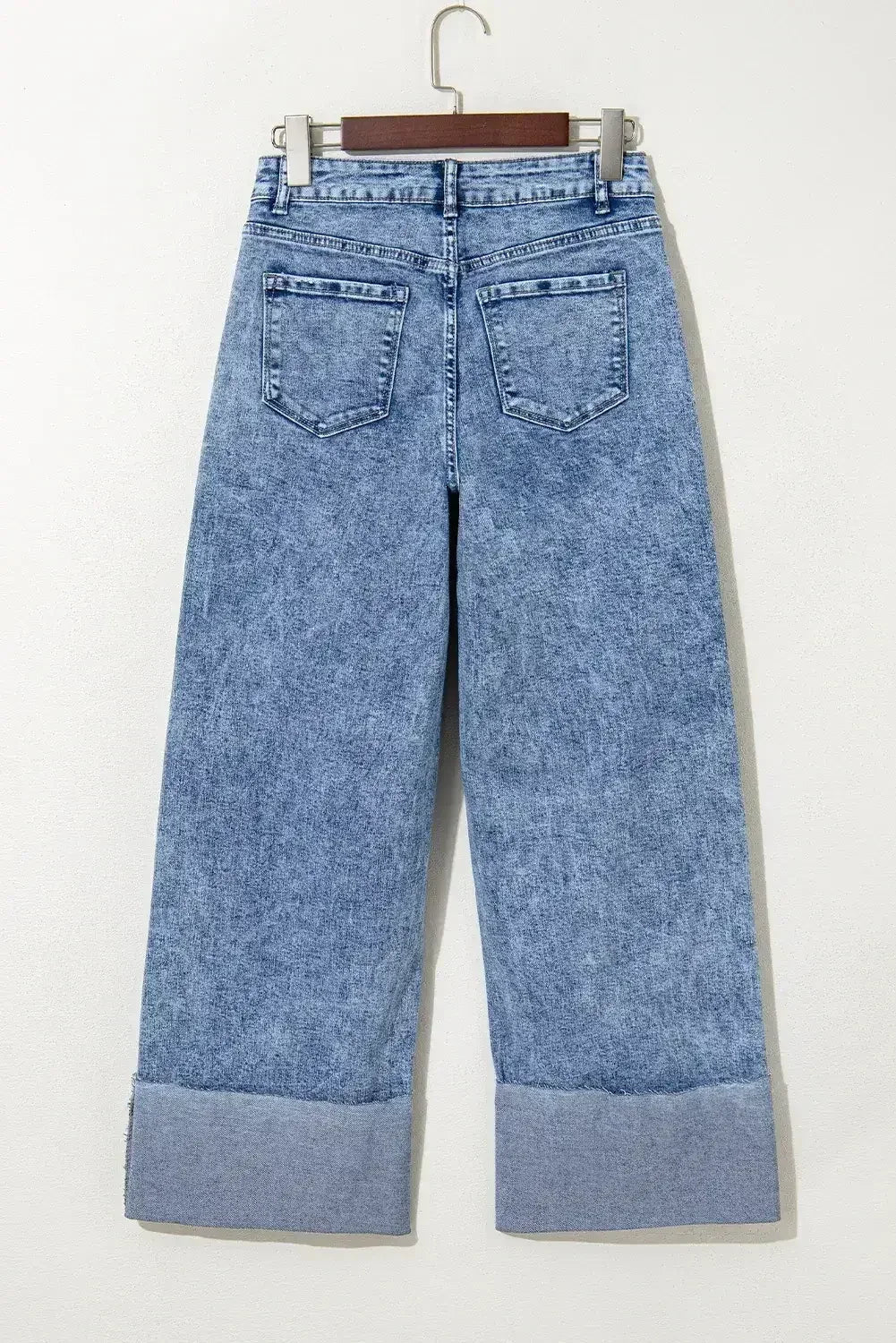 Ashleigh Blue Mineral Wash Distressed Wide Leg Jeans