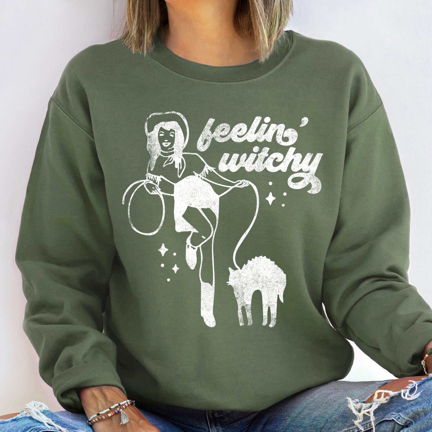 Feeling Witchy Vintage Halloween Sweatshirt