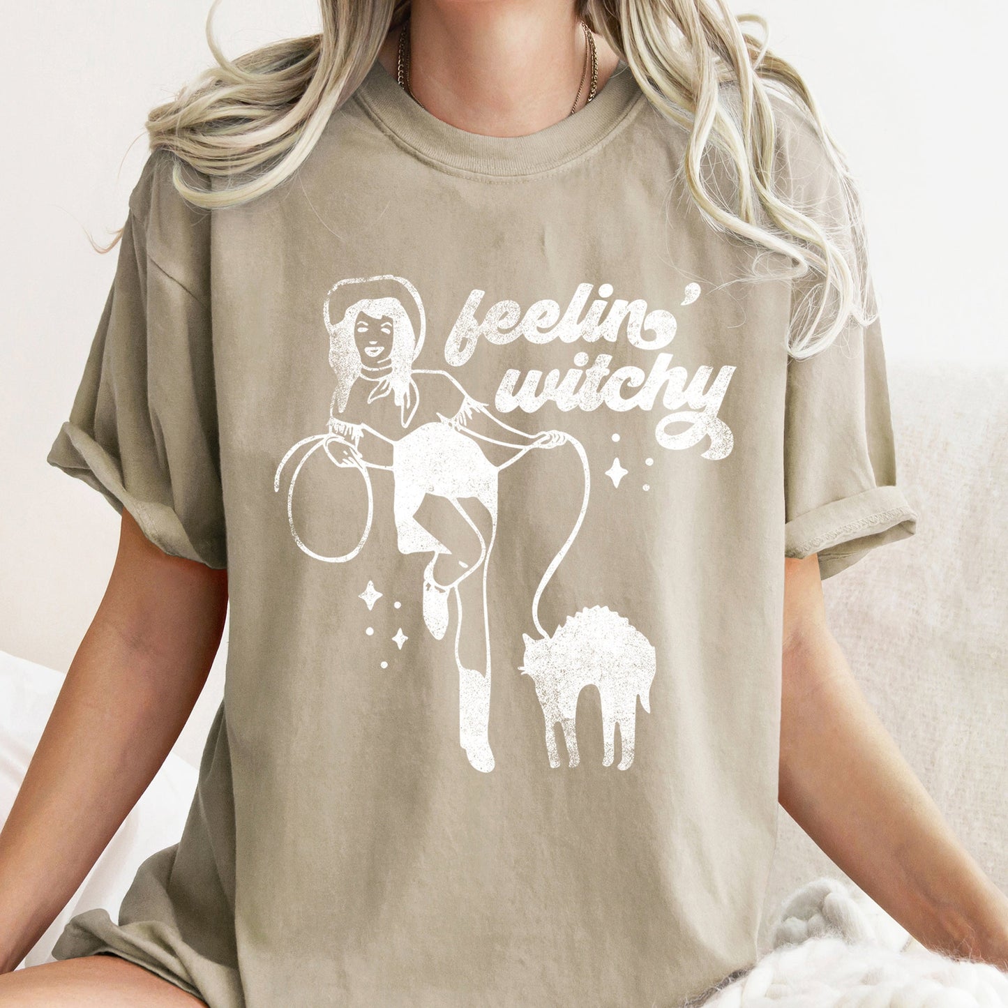 Feelin' Witchy Retro Halloween Comfort Colors Tshirt