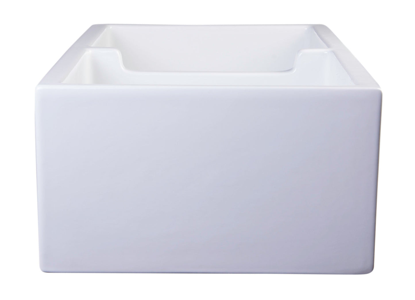 ALFI brand AB3918ARCH Arched Apron Thick Wall Fireclay Double Bowl Farm Sink
