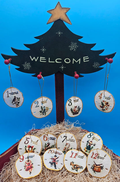 Christmas Ornament Set – Coastal & Traditional Sand Dollar “12 Days of Christmas” Handcrafted Holiday Decor