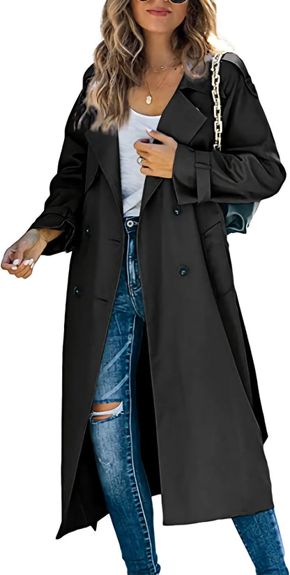 Women's Casual Windbreaker Jacket - Fashionable Solid Color Outerwear for Women