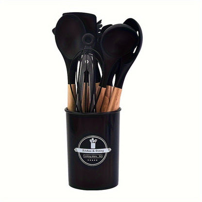 12Piece Grey Silicone Kitchen Utensil Set with Holder | Kitchen Accessories | Kitchen + Metal