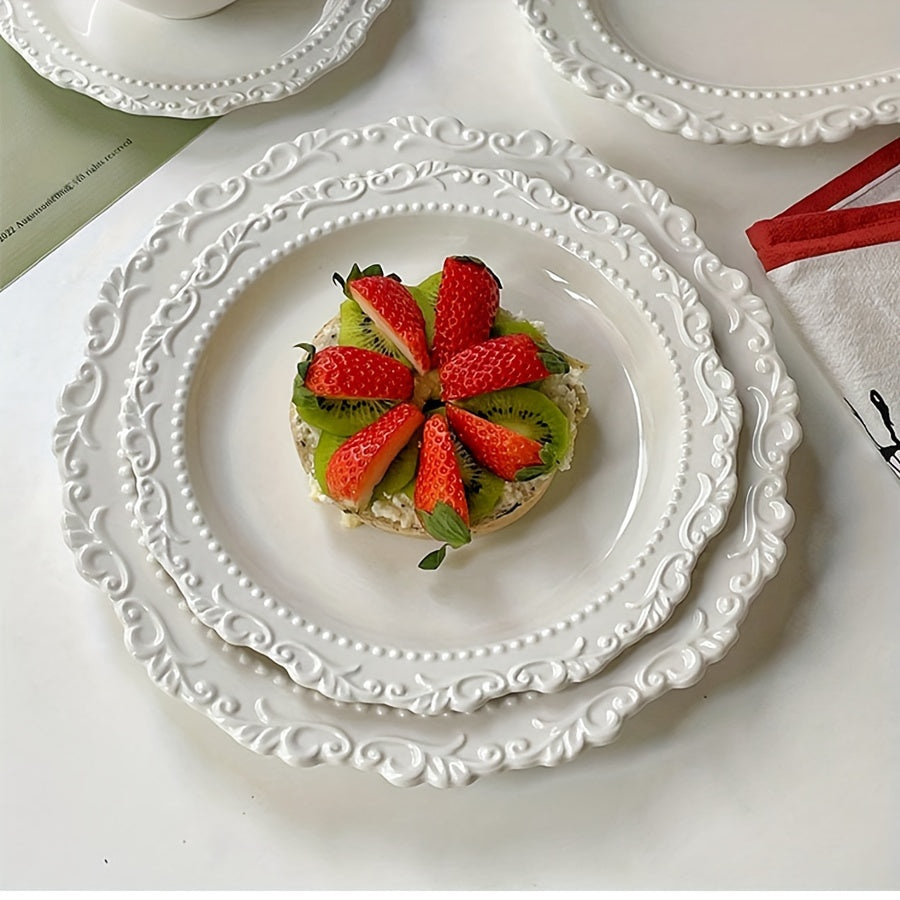 7Inch Vintage French Ceramic Plate Steak Pasta  More