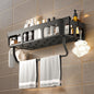 NoDrill WallMounted Bathroom Shelf with Toothbrush Holder