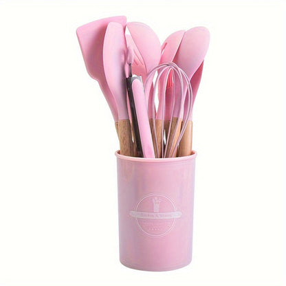 12Piece Grey Silicone Kitchen Utensil Set with Holder | Kitchen Accessories | Kitchen + Metal