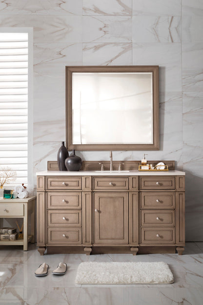 Bristol 60" Single Vanity Cabinet, Bright White