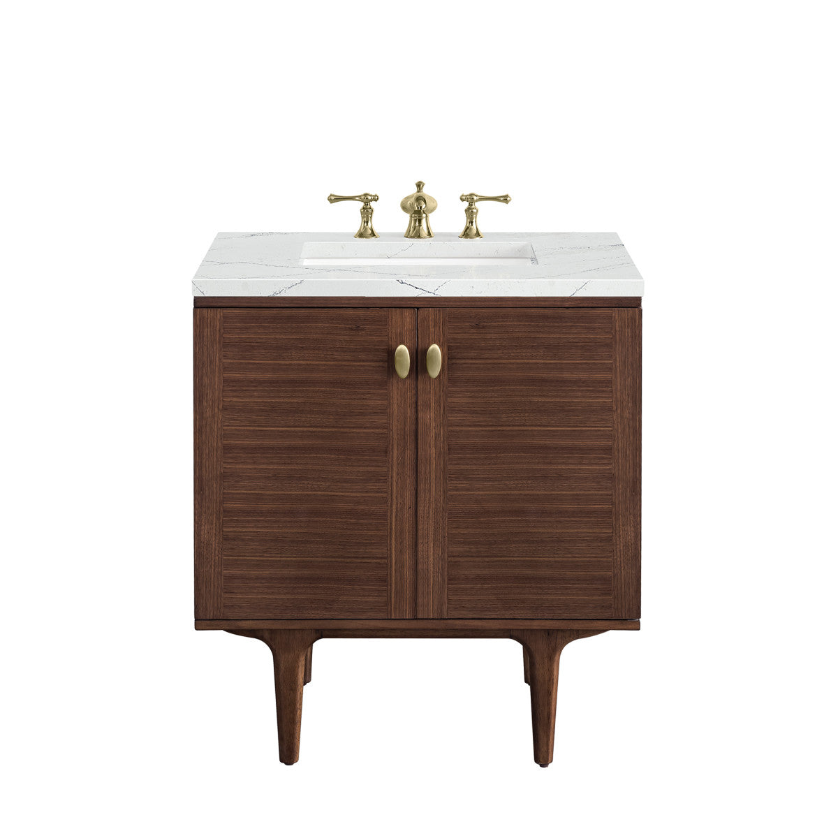 Amberly 30" Single Vanity Cabinet, Mid-Century Walnut