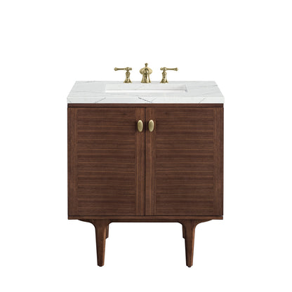 Amberly 30" Single Vanity Cabinet, Mid-Century Walnut