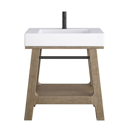 Auburn 31.5" Single Sink Console, Weathered Timber