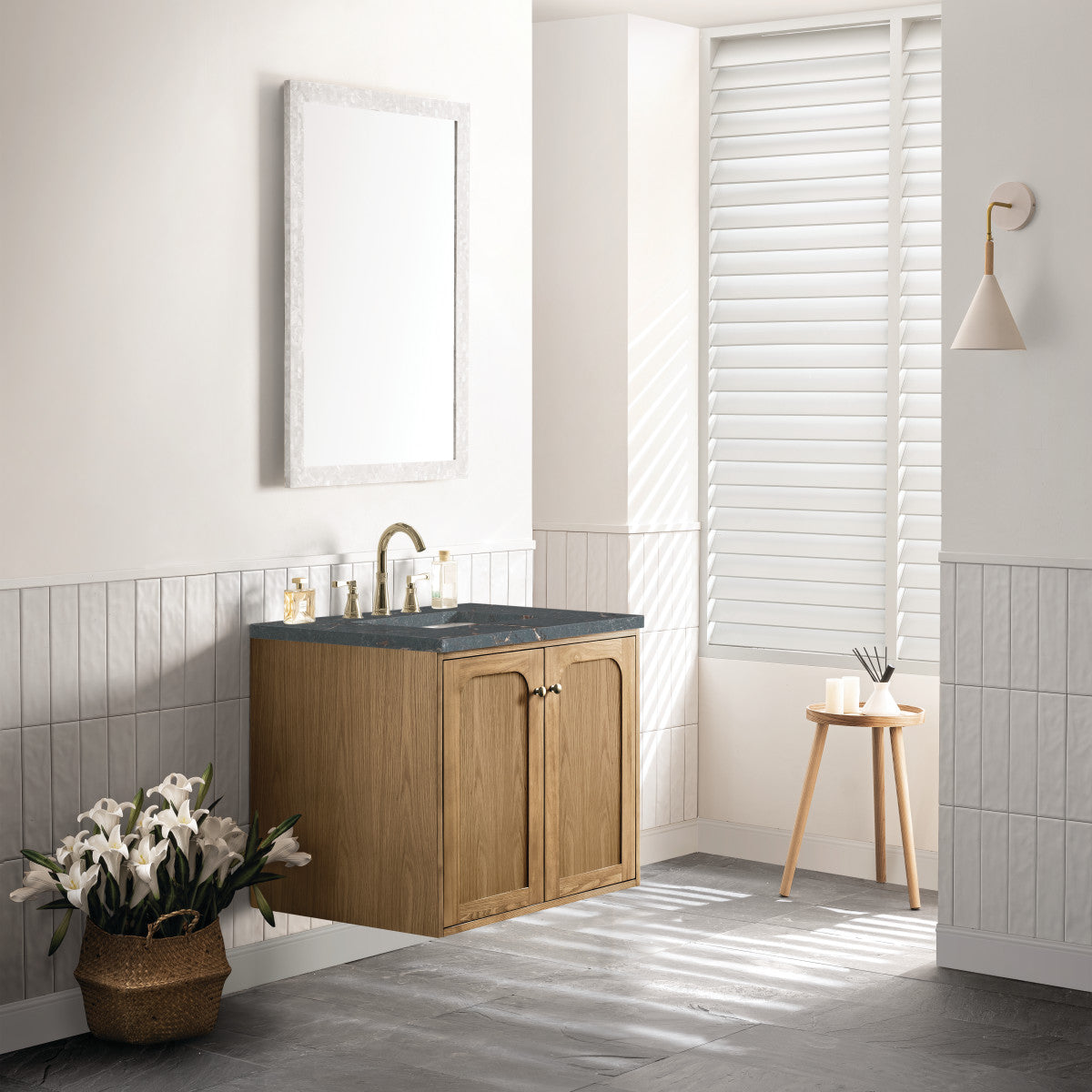 Laurent 30" Single Vanity Cabinet, Light Natural Oak