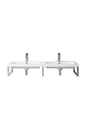 Three Boston 18" Wall Brackets, Brushed Nickel w/ 47" White Glossy Composite Stone Top