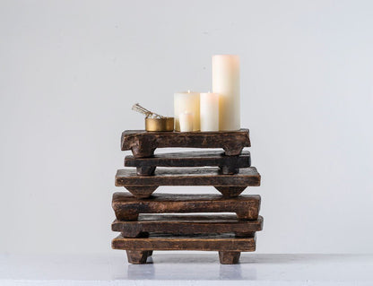 Primitive Wood Stackable Pedestal