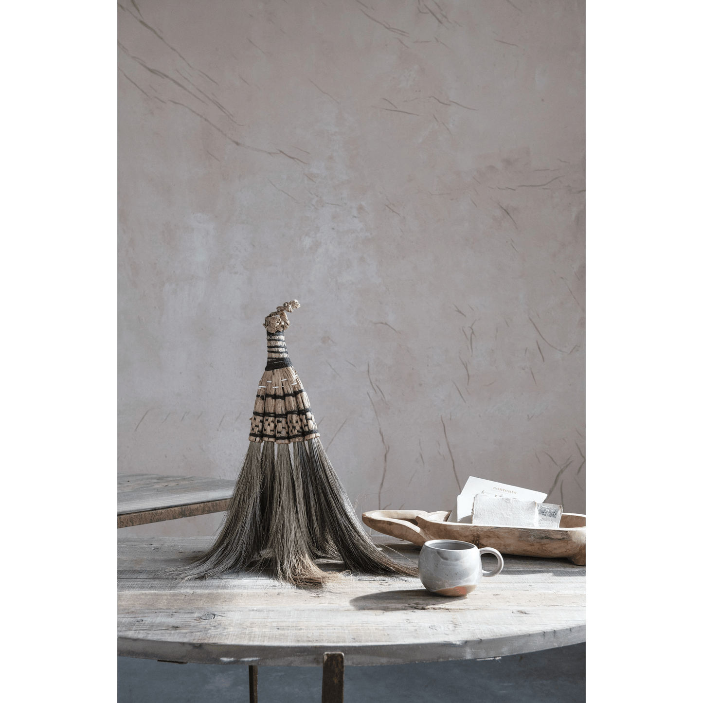 Decorative Hand-Carved Teakwood Tray with Handles