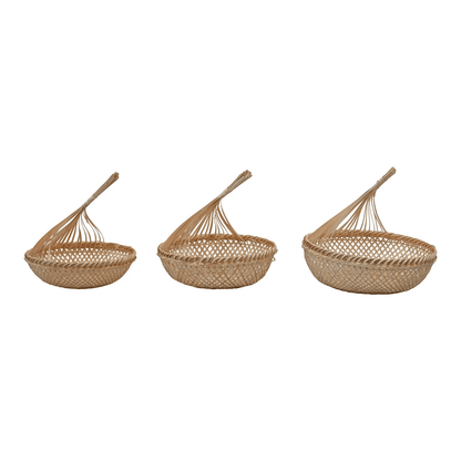 Hand-Woven Seagrass Storage Baskets, Set of 3