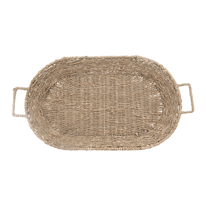 Hand-Woven Seagrass Decorative Tray with Handles