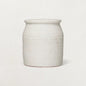 Decorative Coarse Terracotta Crock, Distressed White Volcano Glaze