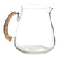 Emily Glass Pitcher with Rattan-Wrapped Handle