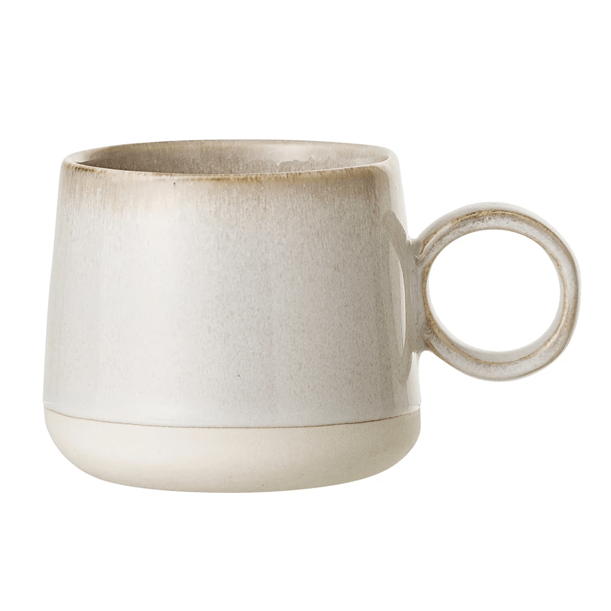 8oz Stoneware Carrie Mug in White Glazed Finish