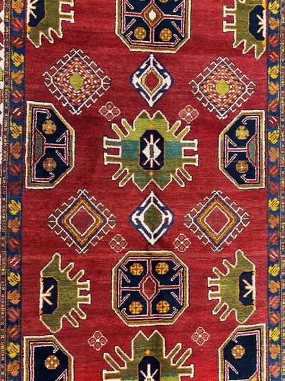 Hand-Knotted Persian Meshgin Wool Rug – 5’ x 11’ – Vintage Tribal Masterpiece
