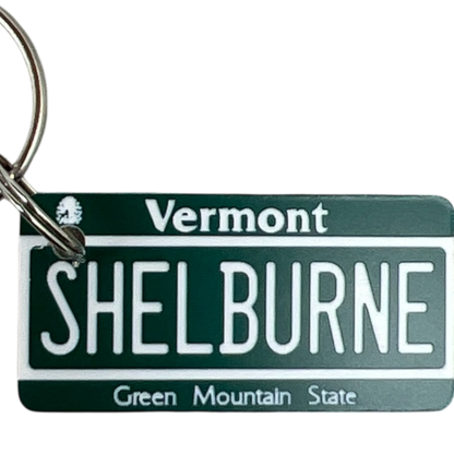 Shelburne Vermont License Plate Key Chain
